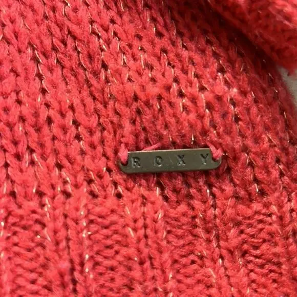 Roxy Shimmer Sweater Coral/Pink Size Small - Picture 2 of 3